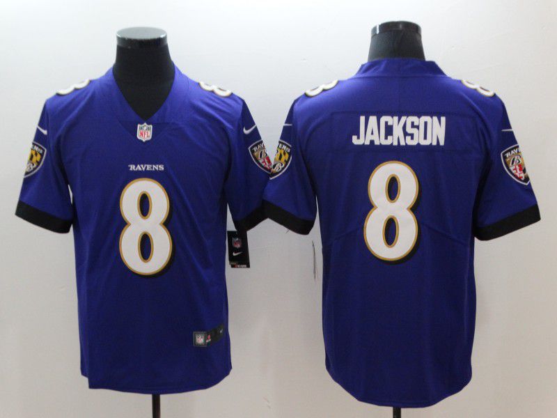 Men Baltimore Ravens #8 Jackson Purple Nike Vapor Untouchable Limited NFL Jerseys